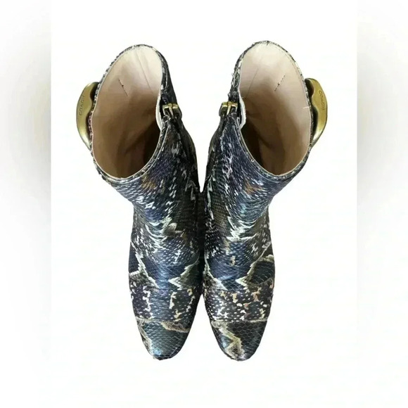 Coach Cassandra Oxblood/ Multicolor Real Snakeskin Booties - Picture 14 of 15